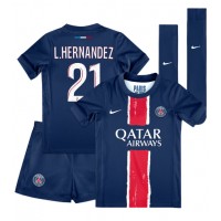 Camisa de time de futebol Paris Saint-Germain Lucas Hernandez #21 Replicas 1º Equipamento Infantil 2024-25 Manga Curta (+ Calças curtas)